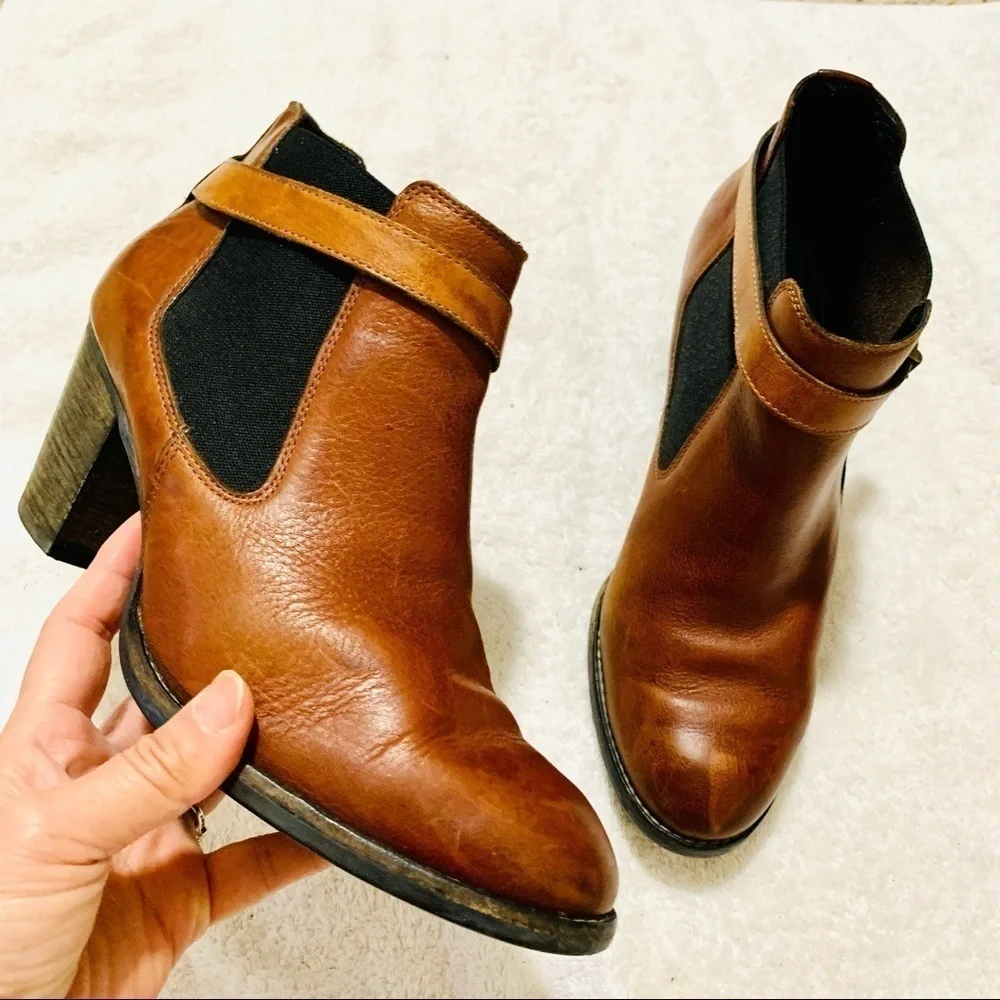 PAUL GREEN Orson Brown Leather Ankle Boots sz 7.5